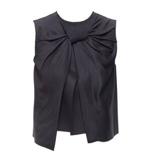Celine phoebe philo runway black twist knots splice cropped vest